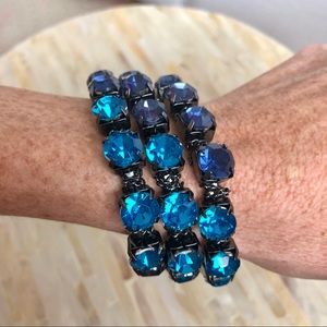 Shades of blue crystal bracelet